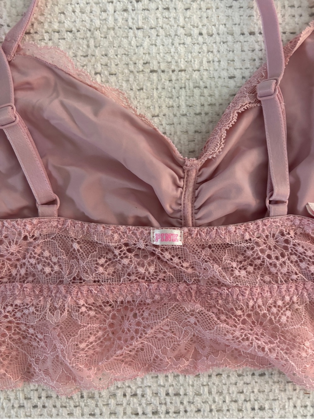 PINK Victoria’s Secret Lace Bralette - Dusty Rose, Medium - Picture 4 of 7